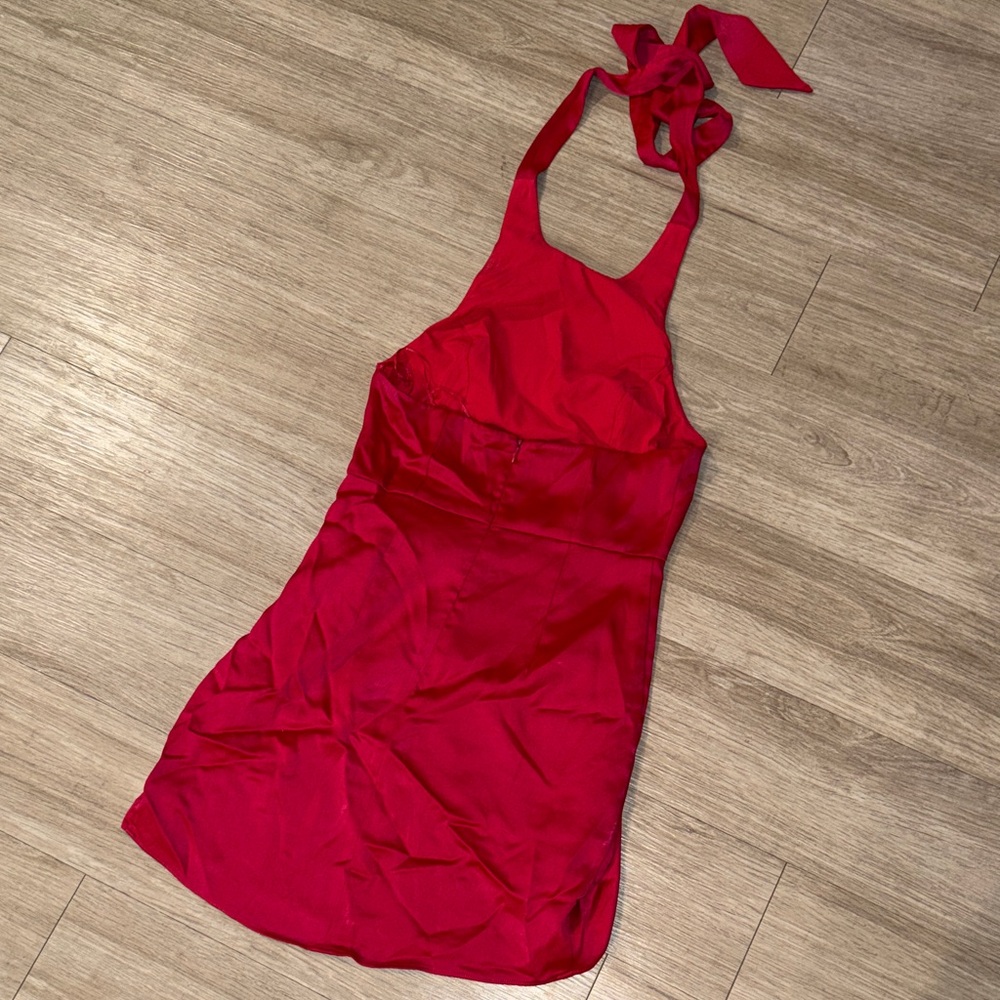 DO+BE Vibrant Red Asymmetrical Dress - Picture 4 of 4